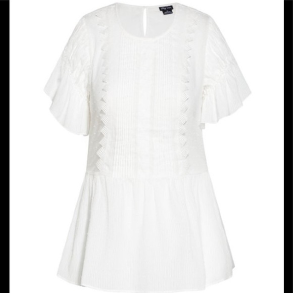 City Chic Ivory Dot Top - Picture 3 of 6